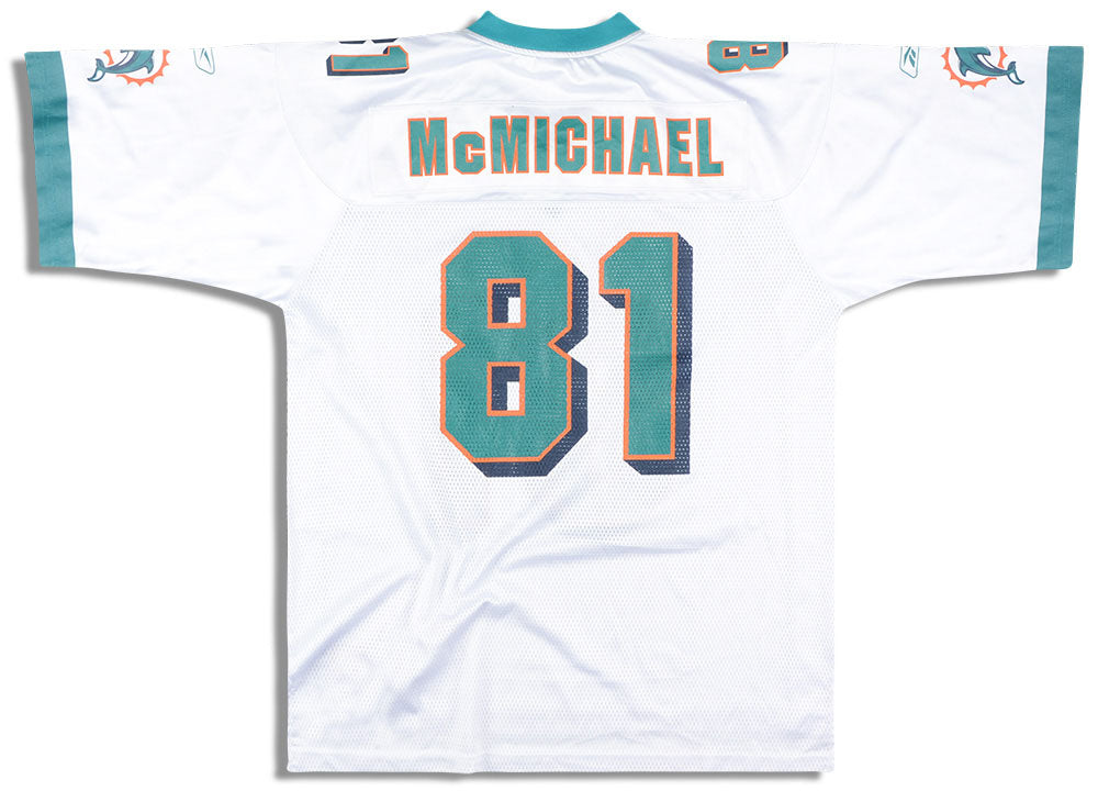 2002-04 MIAMI DOLPHINS McMICHAEL #81 REEBOK ON FIELD JERSEY (AWAY) L