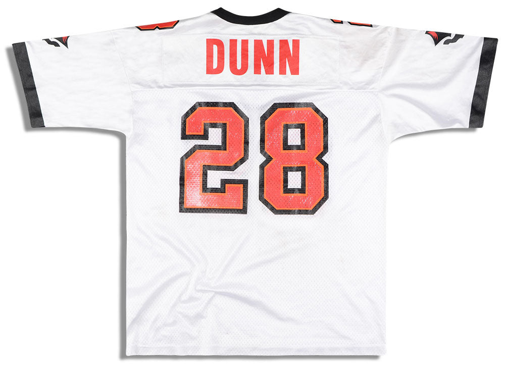 1997-00 TAMPA BAY BUCCANEERS DUNN #28 CHAMPION JERSEY (AWAY) L