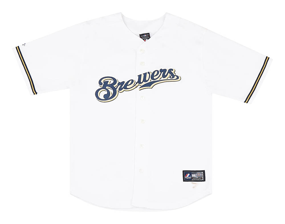 2009-15 MILWAUKEE BREWERS BRAUN #8 MAJESTIC JERSEY (HOME) Y - Classic  American Sports