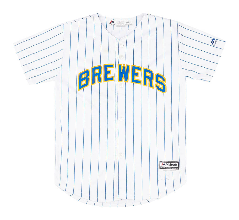 2012-15 MILWAUKEE BREWERS SEGURA #9 MAJESTIC COOL BASE JERSEY (HOME) Y -  Classic American Sports