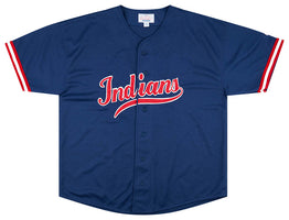 2000-03 CLEVELAND INDIANS MAJESTIC DIAMOND COLLECTION PRACTICE JERSEY L