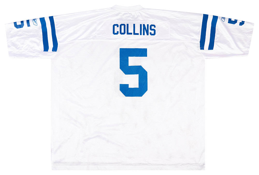 2011 INDIANAPOLIS COLTS COLLINS #5 REEBOK ON FIELD JERSEY (AWAY) 6XL