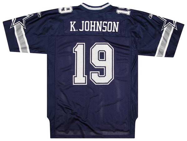 2004 DALLAS COWBOYS K. JOHNSON #19 REEBOK ON FIELD JERSEY (AWAY) L