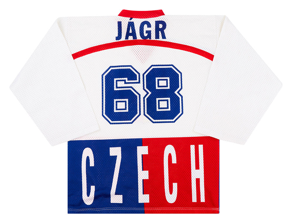 1990's CZECH REPUBLIC NATIONAL HOCKEY TEAM JAGR #68 JERSEY (AWAY) Y