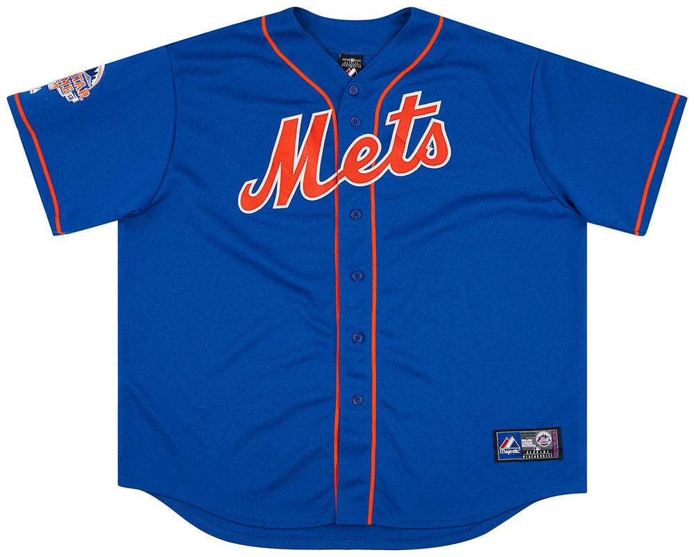 New York Mets Jersey / Majestic / Blue Button Up / L / Large / NY Mets