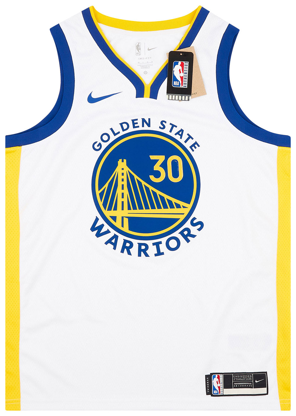 2017-21 GOLDEN STATE WARRIORS CURRY #30 NIKE SWINGMAN JERSEY (HOME) L -  W/TAGS
