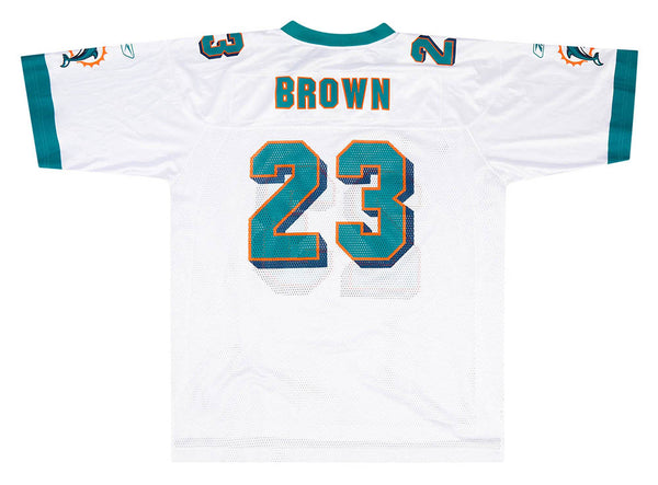 2007 MIAMI DOLPHINS BROWN #23 REEBOK ON FIELD JERSEY (HOME) XL - Classic  American Sports