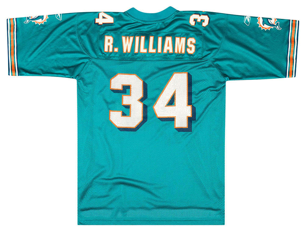 2002-03 MIAMI DOLPHINS R.WILLIAMS #34 REEBOK ONFIELD JERSEY (AWAY) S