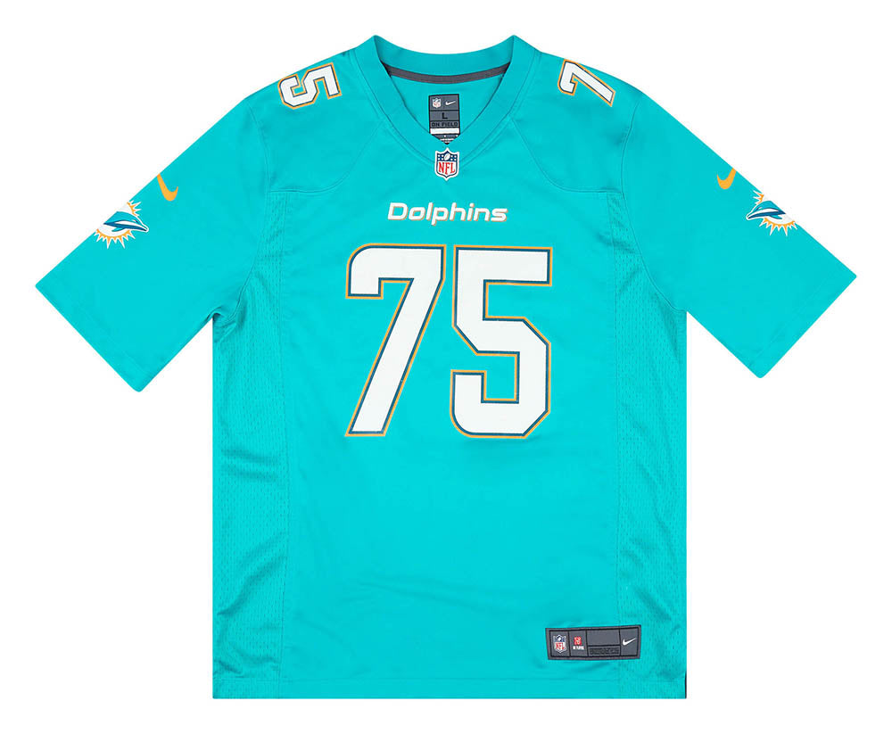 2013-18 MIAMI DOLPHINS LONG #75 NIKE GAME JERSEY (HOME) L