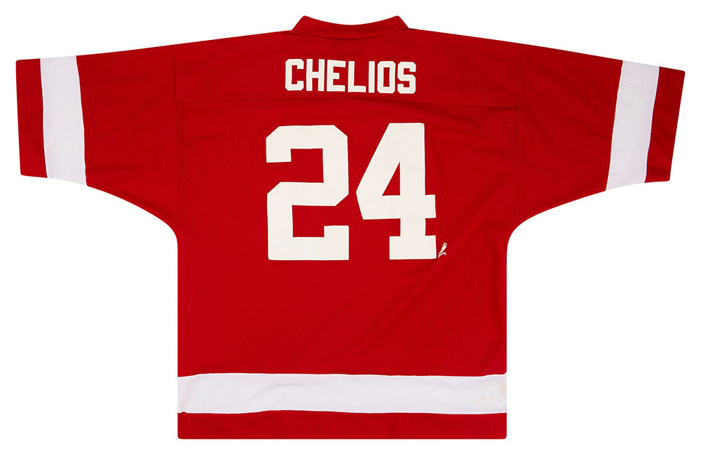 1999-00 DETROIT RED WINGS CHELIOS #24 LOGO ATHLETIC JERSEY (AWAY) XL