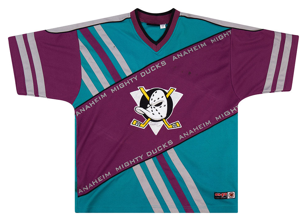 VTG 90s CCM Anaheim Mighty Ducks Purple NHL Hockey Jersey Large