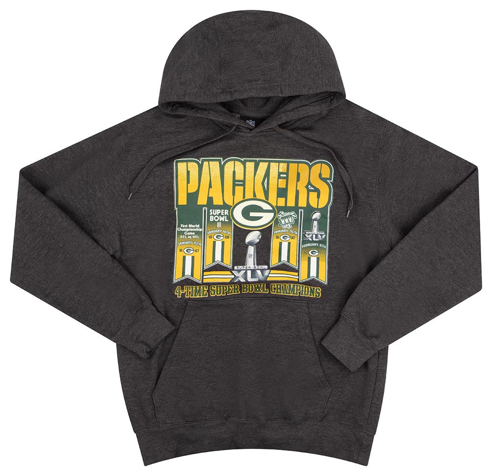 2011 GREEN BAY PACKERS SUPER BOWL CHAMPIONS NFL HOODED SWEAT TOP S -  Classic American Sports