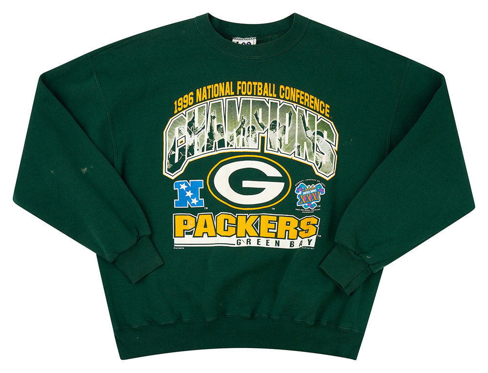 1996 GREEN BAY PACKERS NFC CHAMPIONS LEE SPORT SWEAT TOP L