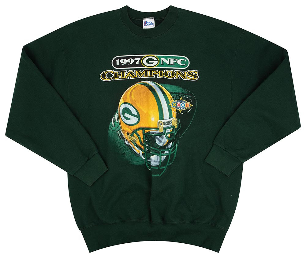 1997 GREEN BAY PACKERS NFC CHAMPIONS PRO PLAYER SWEAT TOP XXL