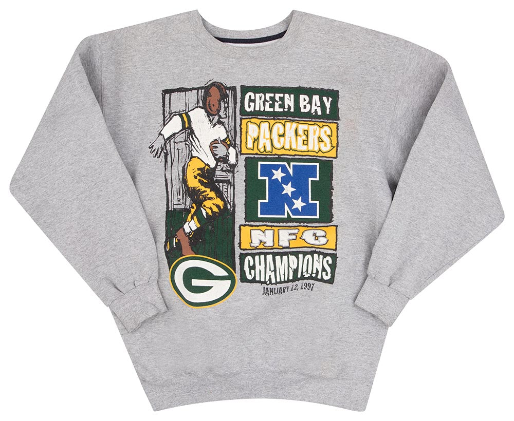 1997 GREEN BAY PACKERS NFC CHAMPIONS STARTER SWEAT TOP L