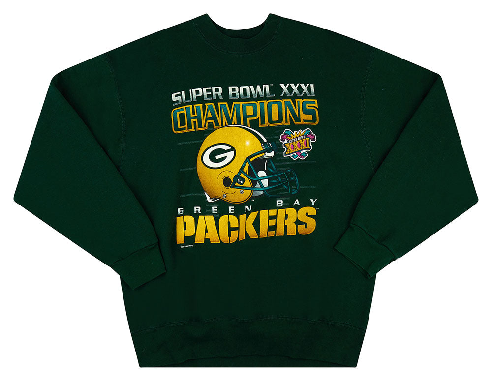 1997 GREEN BAY PACKERS SUPER BOWL XXXI CHAMPIONS PRO PLAYER SWEAT TOP XL