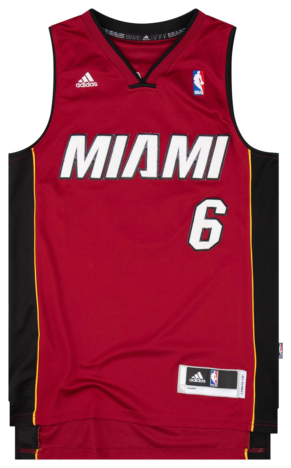 Adidas Miami Heat Jersey Womens Large Black Red Lebron James NBA
