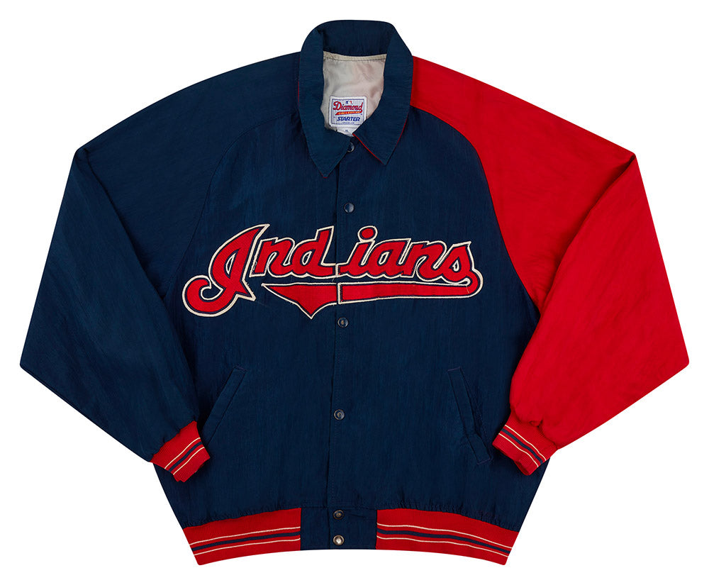 1990's CLEVELAND INDIANS STARTER DUGOUT JACKET XL - Classic American Sports