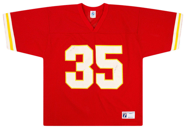 1990-92 KANSAS CITY CHIEFS OKOYE #35 LOGO 7 JERSEY (HOME) M - Classic  American Sports