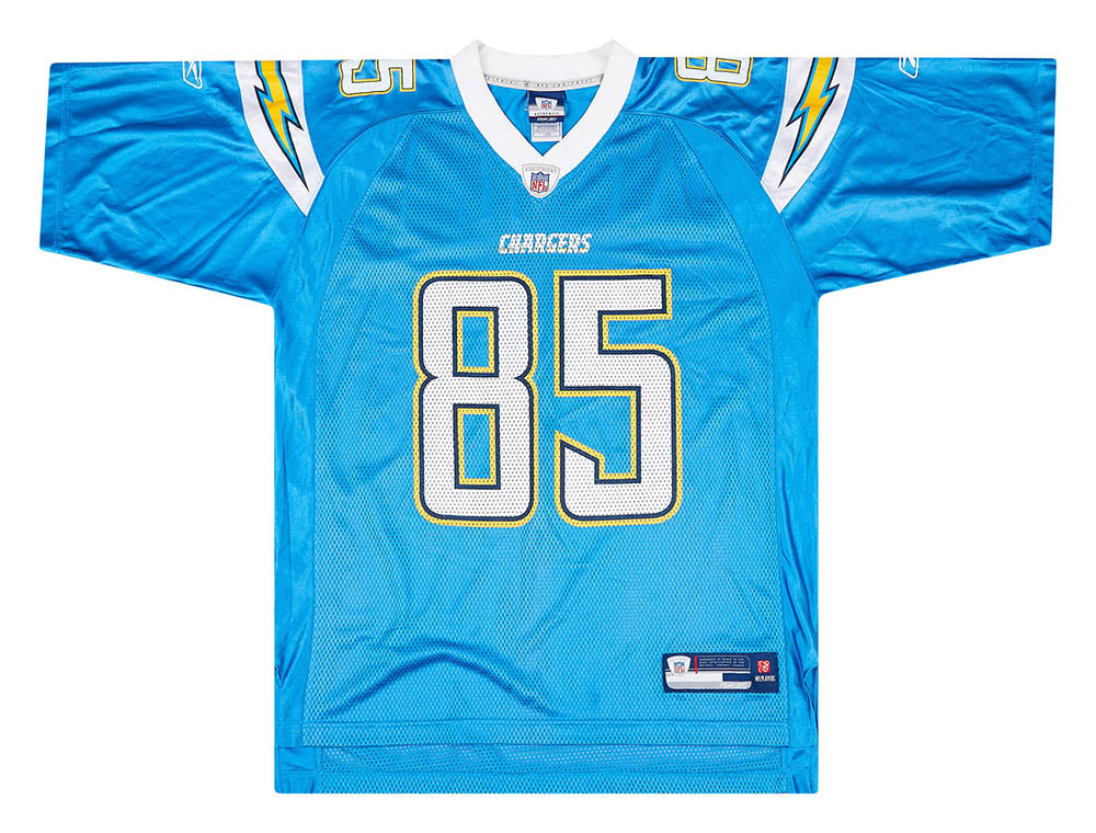 2007 SAN DIEGO CHARGERS GATES #85 REEBOK ON FIELD JERSEY (HOME) L