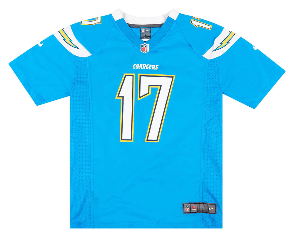 2012 SAN DIEGO CHARGERS RIVERS #17 NIKE GAME JERSEY (ALTERNATE) Y