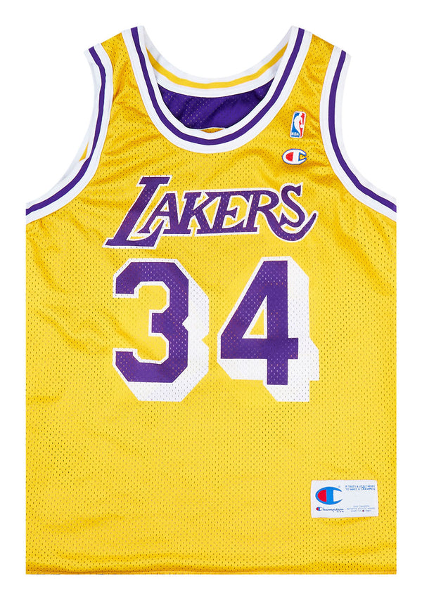 1996-99 LA Lakers O'Neal #32 Champion Away Jersey (Very Good) L