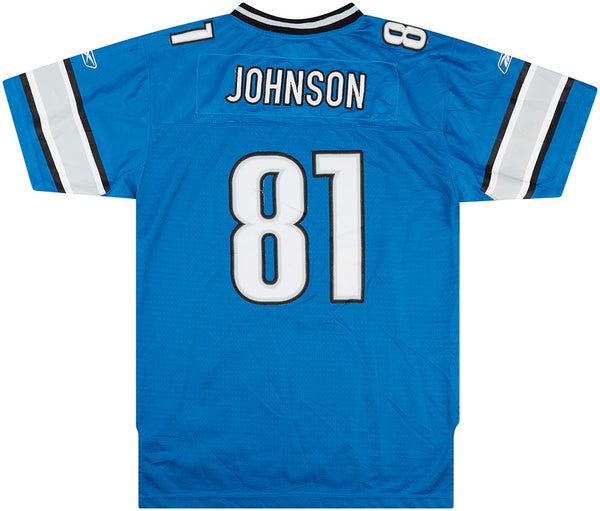 Reebok Detroit Lions Calvin Johnson #81 MEGATRON Football Jersey Mens Large  Blue