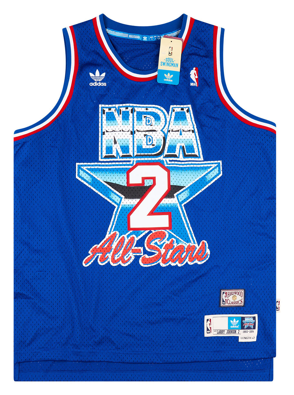 1993 NBA ALL-STAR GAME JOHNSON #2 ADIDAS HARDWOOD CLASSICS SWINGMAN JERSEY L - W/TAGS
