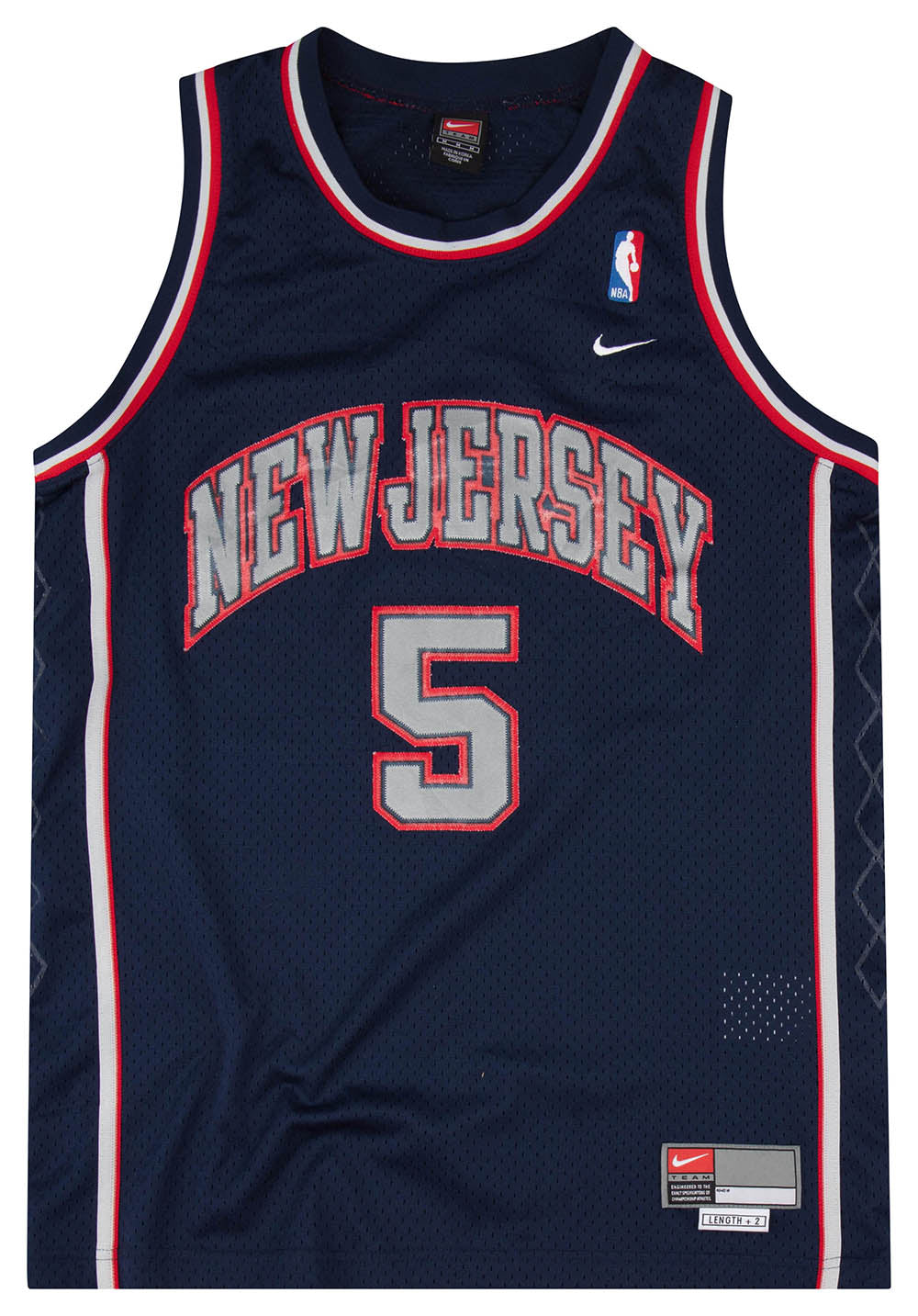 USED KIDS NIKE TEAM New Jersey Nets #5 Jason Kidd Jersey Youth Small Grey
