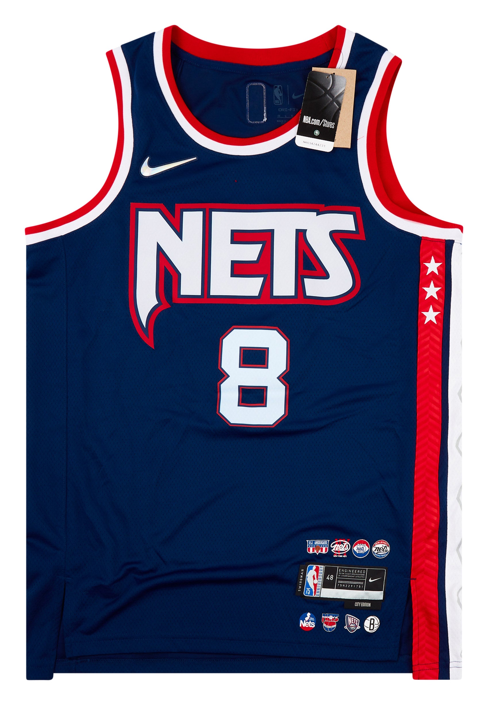 Youth S (8) Nike Brooklyn Nets Icon Edition Team Swingman Jersey