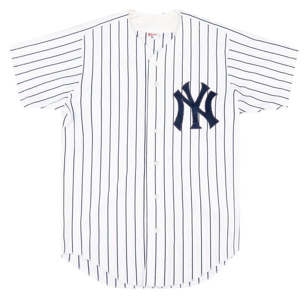 VTG 80s Russell Athletic New York Yankees Jersey T Shirt Pinstripe Stripe  Medium