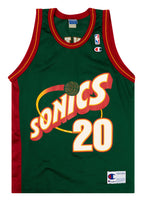 1995-99 SEATTLE SUPERSONICS SCHREMPF #11 CHAMPION JERSEY (HOME) M - Classic  American Sports