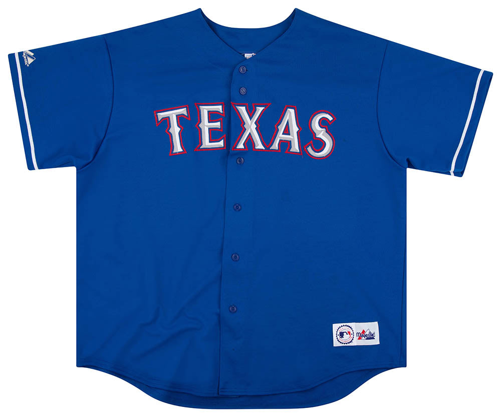 Texas Rangers Light Blue Jersey Sewn Majestic M