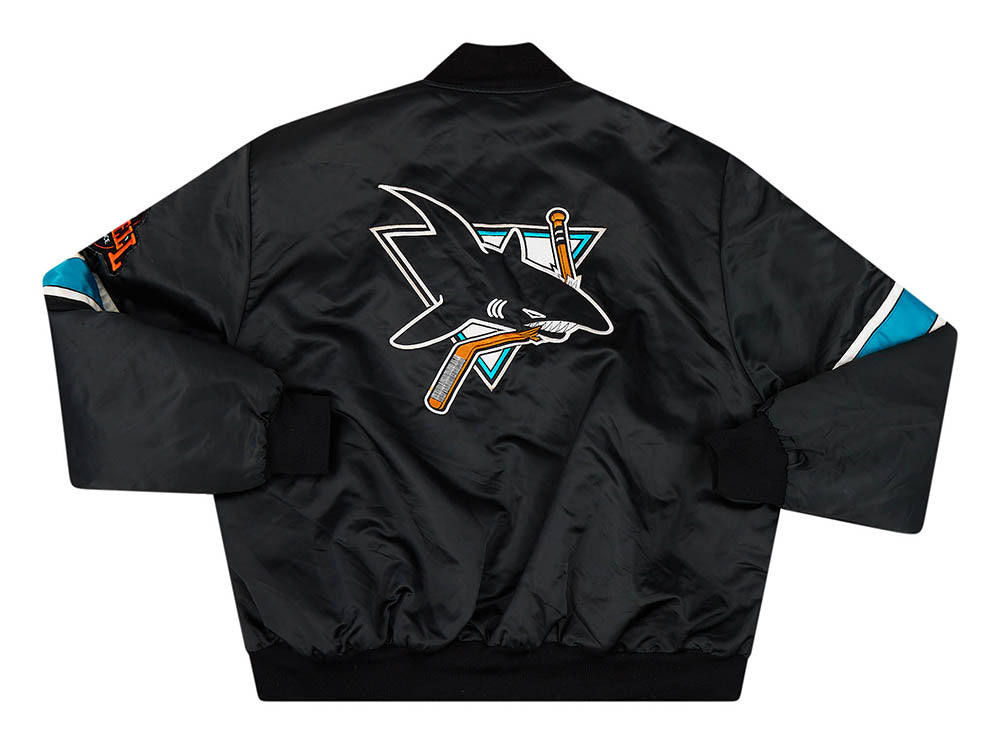 Vintage San Jose Sharks Starter Satin Hockey Jacket, Size Small