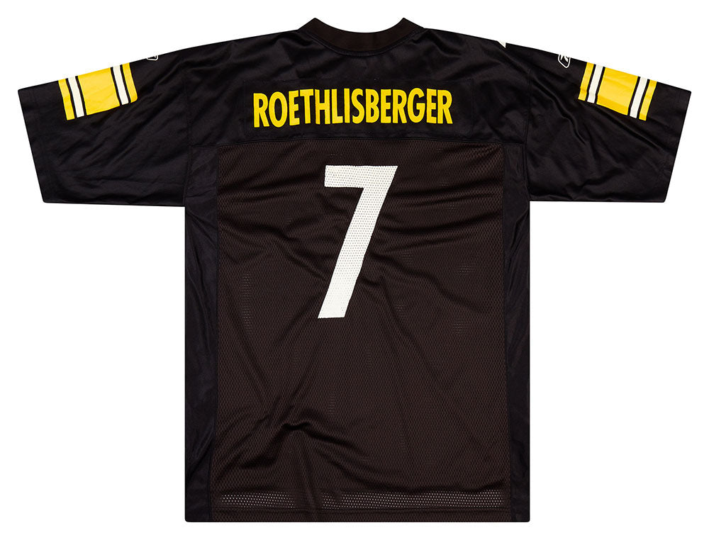 2005-06 PITTSBURGH STEELERS ROETHLISBERGER #7 REEBOK ON FIELD JERSEY (HOME) XL