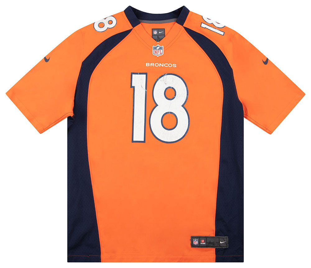 2012 DENVER BRONCOS MANNING #18 NIKE GAME JERSEY (HOME) L - Classic  American Sports