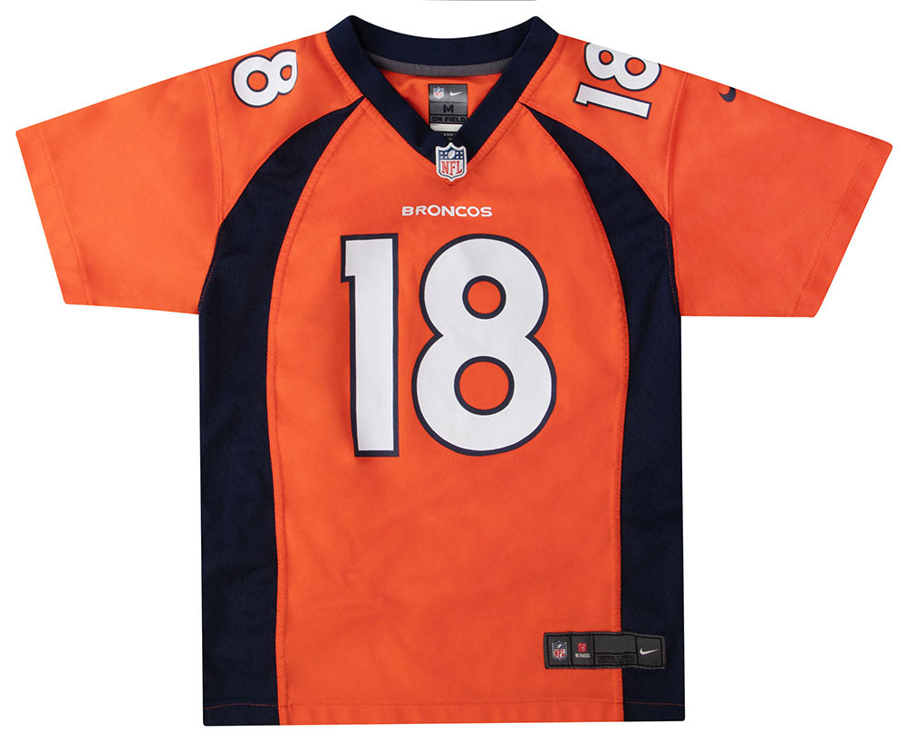 2013-15 DENVER BRONCOS MANNING #18 NIKE GAME JERSEY (HOME) Y - Classic  American Sports