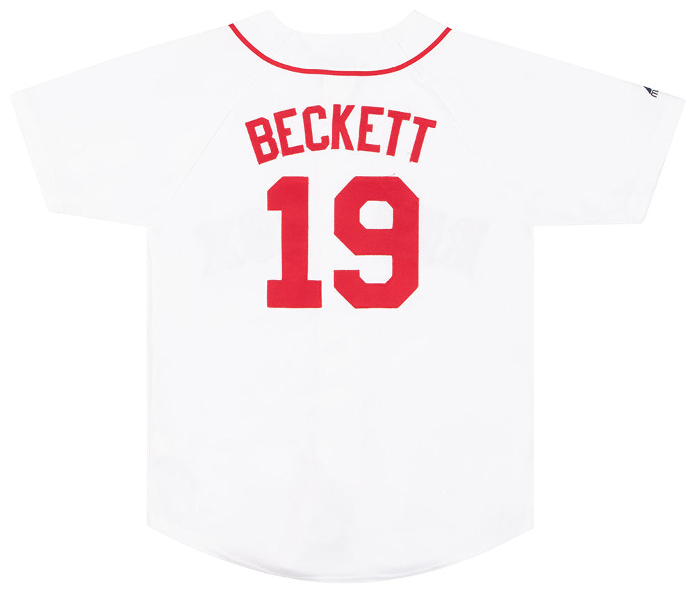 Majestic Boston Red Sox Stitched Red Baseball Jersey Athletic Shirt Youth  Size 7