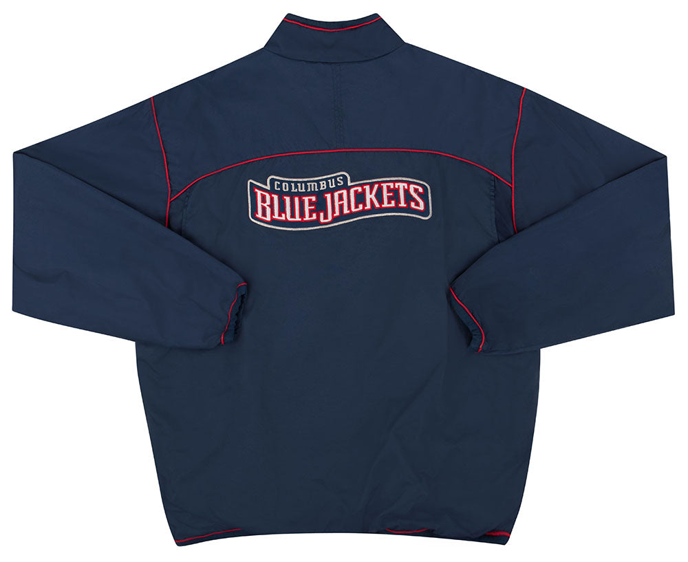 Columbus Blue Jackets Hockey Jacket CCM Mens XL Blue Red Windbreaker NHL Y2K