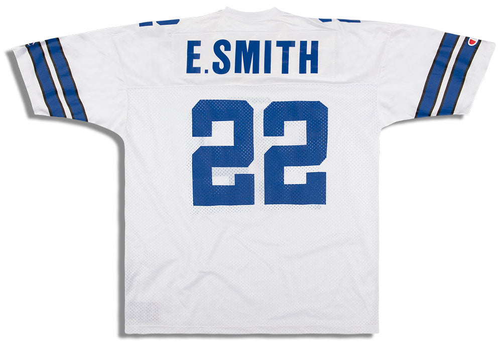 1996-97 DALLAS COWBOYS E. SMITH #22 NIKE JERSEY (AWAY) Y - Classic American  Sports