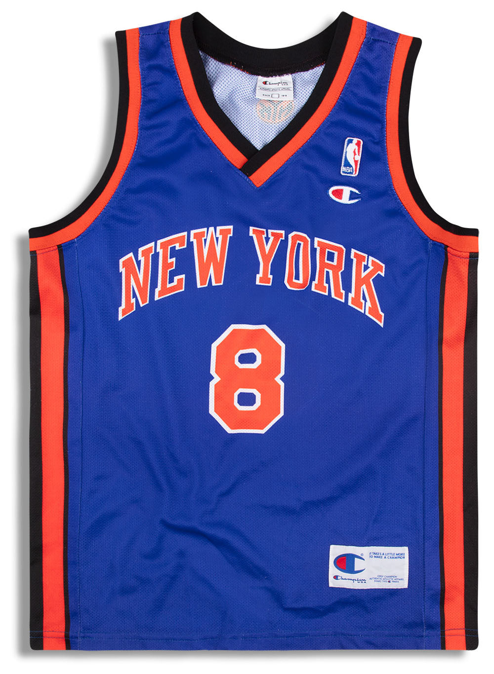 Champion Latrell Sprewell New York Knicks Jersey Orange 44 Large (Fits 48  Chest)