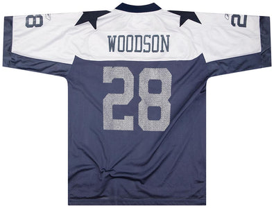 2004 DALLAS COWBOYS WOODSON #28 REEBOK THROWBACK JERSEY (ALTERNATE) L