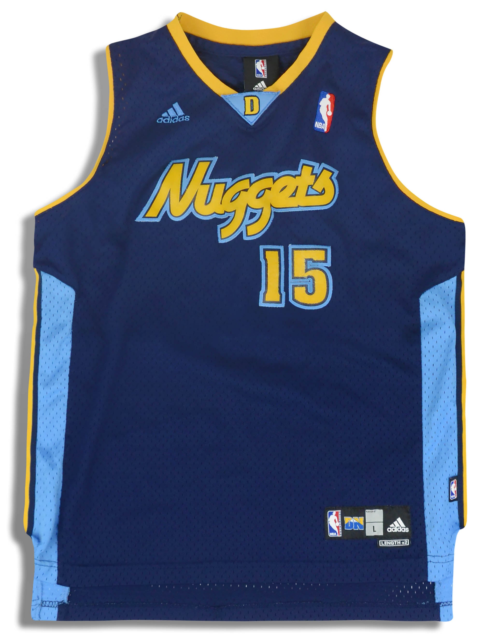 2006-10 DENVER NUGGETS ANTHONY #15 ADIDAS SWINGMAN JERSEY (HOME) Y -  Classic American Sports