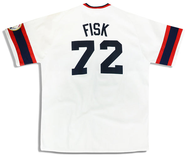 Men's Chicago White Sox #72 Carlton Fisk White 1976 Turn Back The