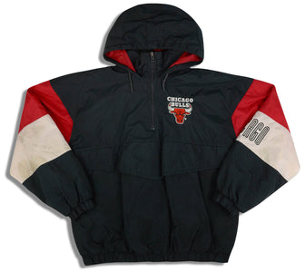 1990's CHICAGO BULLS COMPETITOR HOODED PULLOVER RAIN COAT L