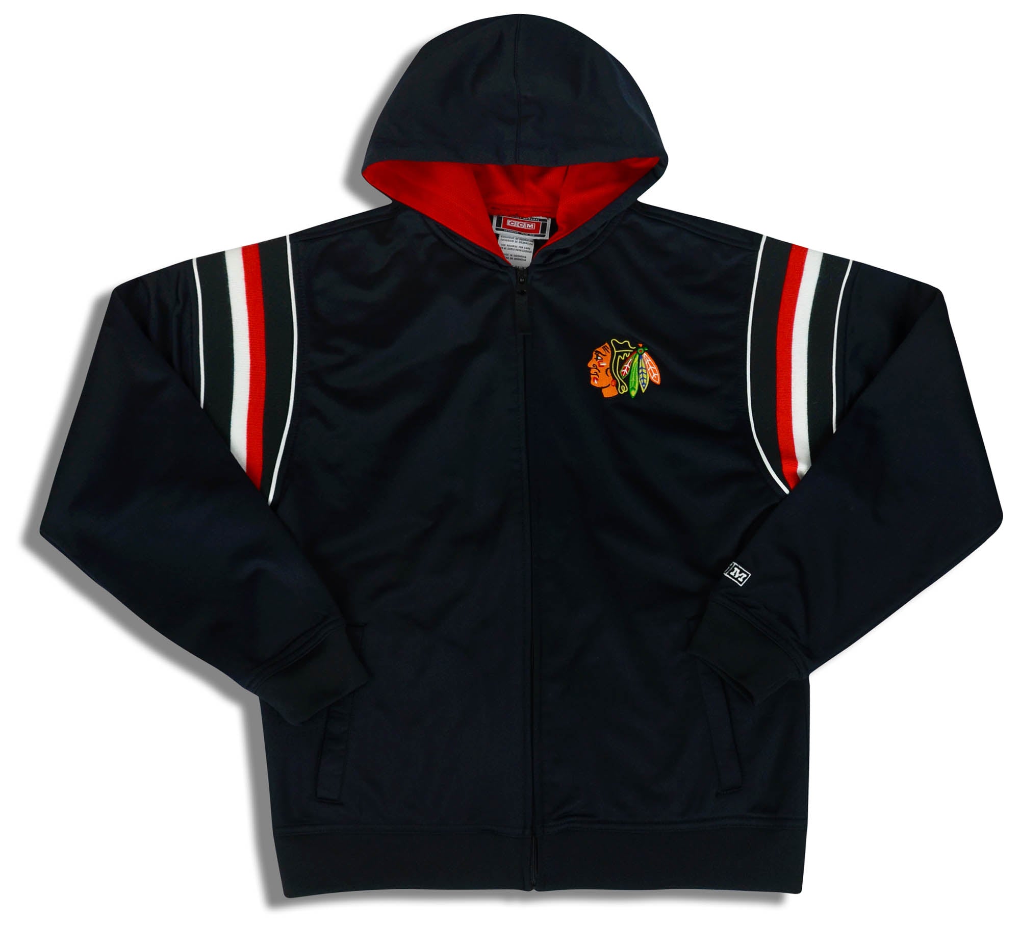2000's CHICAGO BLACKHAWKS CCM HOODED SWEAT TOP Y