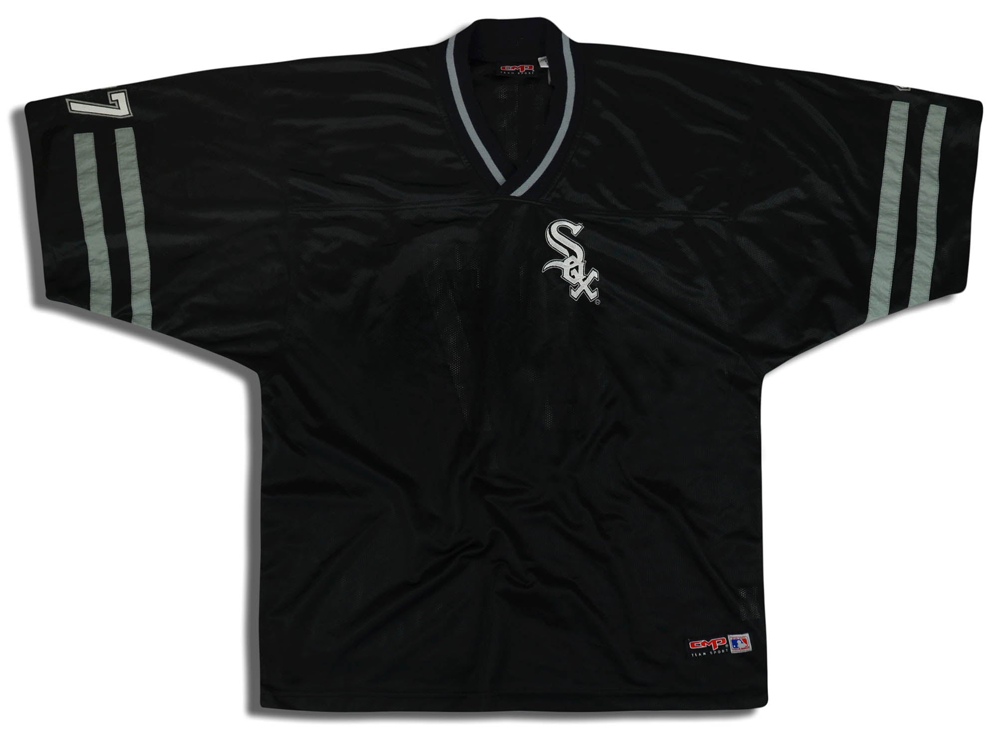 Vintage 1990's Black Chicago White Sox Pinstripe Starter Jersey Sz. XL