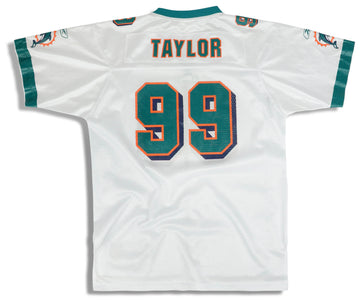 2005-06 MIAMI DOLPHINS TAYLOR #99 REEBOK ON FIELD JERSEY (AWAY) Y