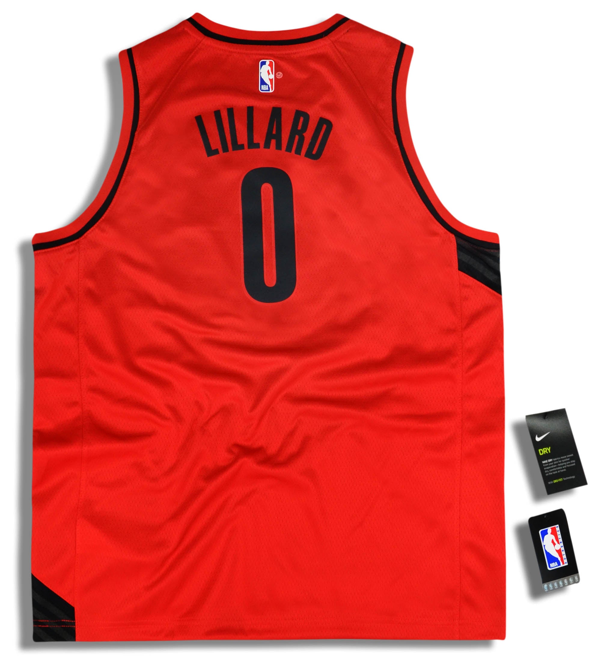 PORTLAND BLAZERS #0 Lillard NBA Jersey Adidas Red Basketball Vest Size Boys  XL