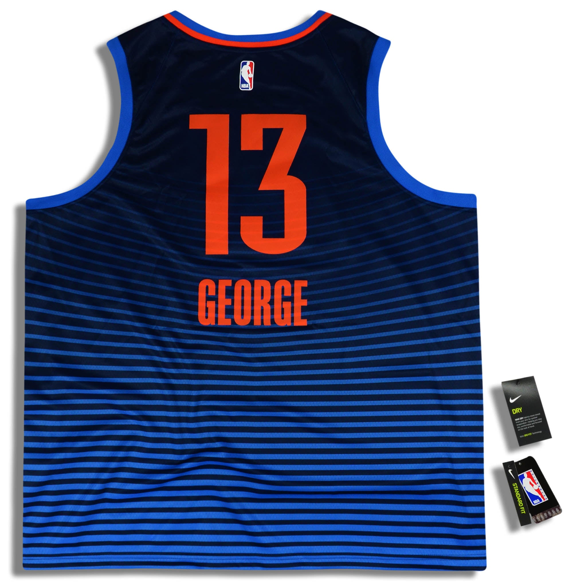 Nike NBA Basketball Jersey SW Fan Edition Oklahoma City Thunder Paul George No. 13 Blue (No. 3/Men's/Fans Edition) 864497-409 US M